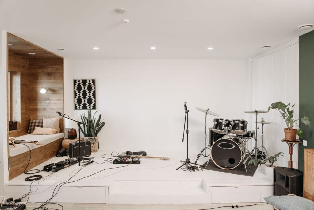 Nowoczesne studio muzyczne z per